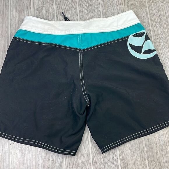 Split Women's Drawstring Boardshorts Black & Green Size 5 - Picture 4 of 7
